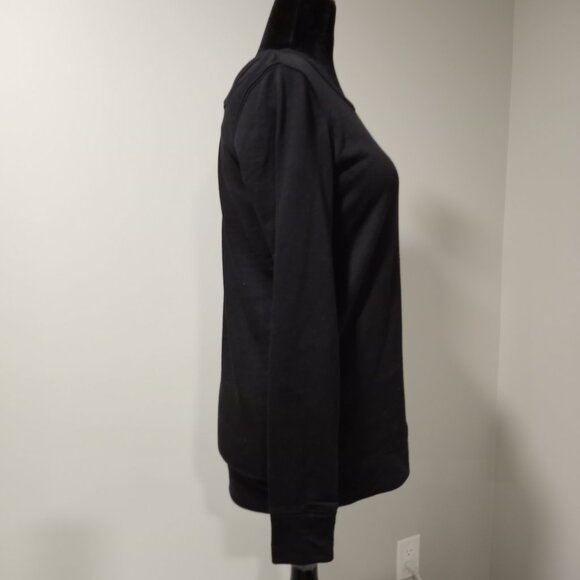 BLACK CRISS-CROSS CUT OUT BACK SWEATSHIRT LONGSLEEVE WOMEN SIZE M - Picture 9 of 9